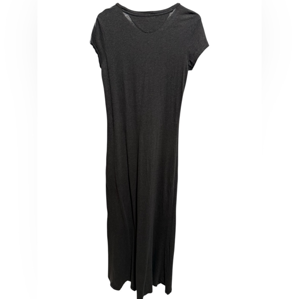 Polo Ralph Lauren Cotton Maxi Dress Charcoal Gray with Purple Logo Womens Small - Picture 5 of 6